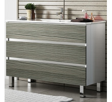 Тумба с раковиной SanVit Кубэ-3 120 kkube3120 с фактурой под дерево Шелк Сталь