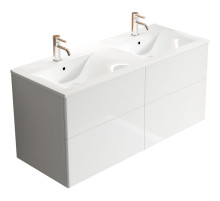 Тумба c раковиной SanVit Лира 120 klira2120W в цвете Ral подвесная Белая глянцевая