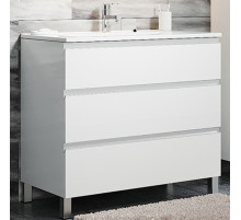 Тумба с раковиной SanVit Авеню-3 90 kavenu390 в цвете Ral Белый глянец