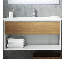 Тумба с раковиной SanVit Контур 70 kkont070 с фактурой под дерево подвесная Акация светлая