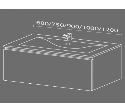 Тумба с раковиной SanVit Флай 120 kfly2120 с фактурой под дерево подвесная Акация светлая