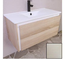 Тумба с раковиной SanVit Линк 90 klink090 с фактурой под дерево подвесная Лиственница