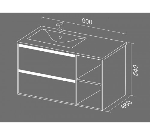 Тумба с раковиной SanVit Стрит-4 L/R kstreet4090 в цвете Ral Белый глянец