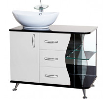 Тумба под раковину Bellezza Рио 90 L 4633615142269 Черная Белая