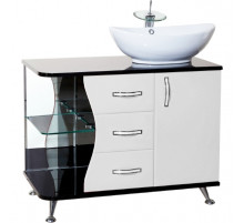 Тумба под раковину Bellezza Рио 90 R 4633615141262 Черная Белая