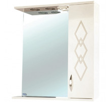 Зеркало со шкафом Bellezza Элеганс 65 R 4618610521073 с подсветкой Бежевое