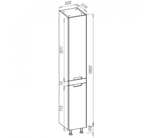 Шкаф пенал Bellezza Грейс 30 R 4620802661016 Белый