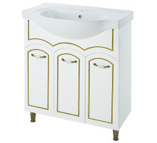 Тумба под раковину Bellezza Амелия 80 4630313000389 Белый патина Золото