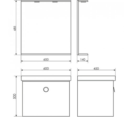 Зеркало Comforty К-60 00003120320 Белое