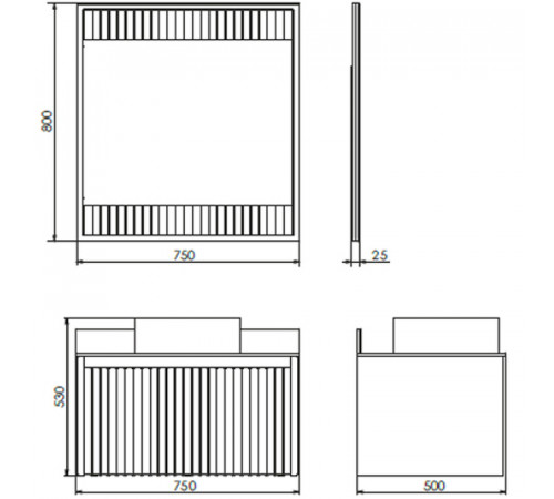 Зеркало Comforty Марсель 75 00-00012269 Белое