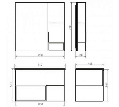 Тумба с раковиной Comforty Франкфурт 90 00-00006503 подвесная Бетон светлый