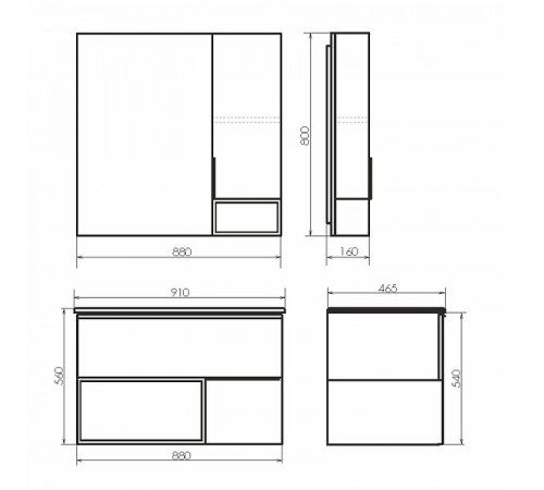 Зеркальный шкаф Comforty Франкфурт 90 00-00006504 Бетон светлый