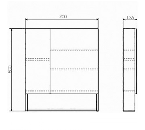 Зеркальный шкаф Comforty Никосия 70 00-00008851 Дуб темный