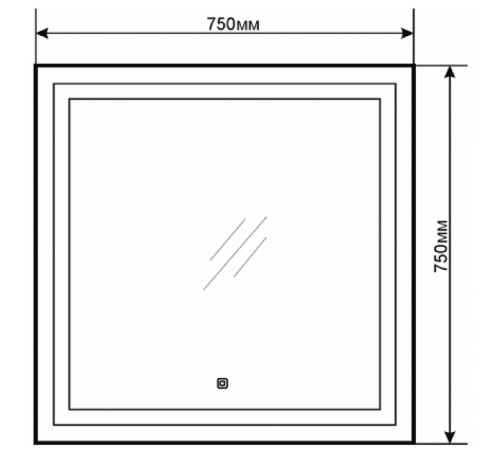 Зеркало Comforty Квадрат 75 00-00005258 с подсветкой с сенсорным выключателем