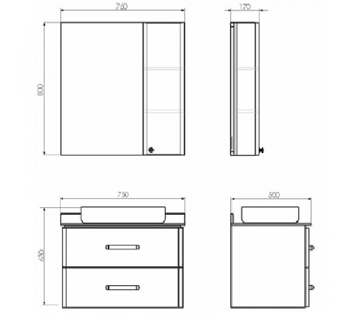 Тумба с раковиной Comforty Амстердам 75 00-00004668 подвесная Белая глянцевая