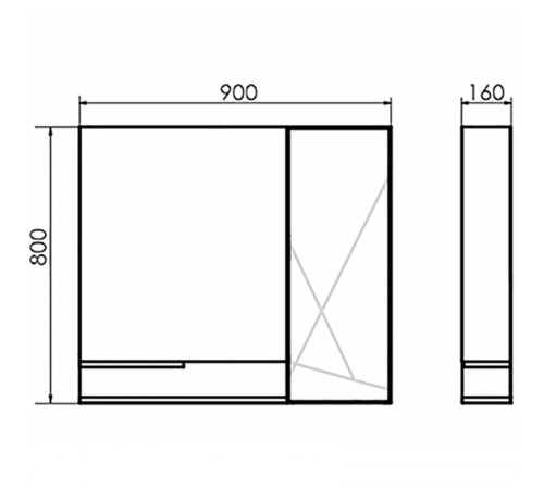 Зеркало со шкафом Comforty Мерано 90 00-00008508 Дуб дымчатый