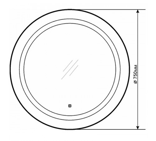 Зеркало Comforty Круг 75 00-00013782 с подсветкой с бесконтактным выключателем