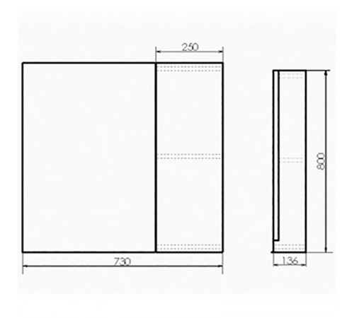 Зеркало со шкафом Comforty Бонн 75 00-00008473 Дуб дымчатый