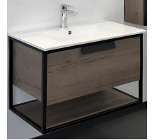 Тумба с раковиной Comforty Бонн 75 00-00006487 подвесная Дуб темный