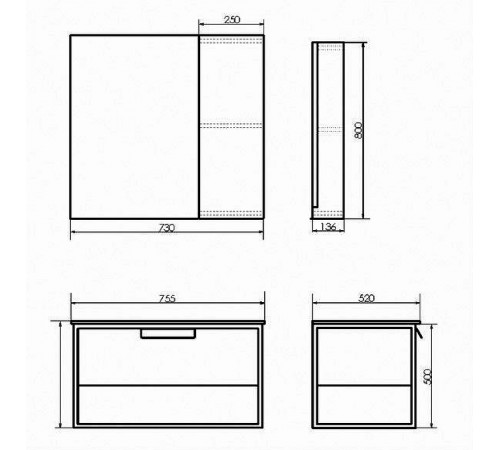 Тумба с раковиной Comforty Бонн 75 00-00001936 подвесная Дуб темный