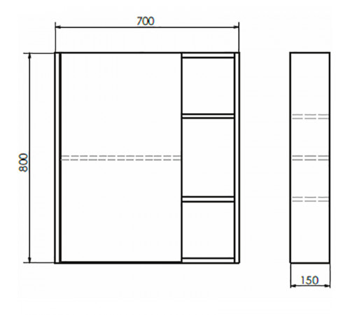 Зеркальный шкаф Comforty Вена 70 00-00009272 Дуб дымчатый