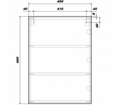 Зеркальный шкаф Sanstar Universal 50 41.1-2.4.1. Белый