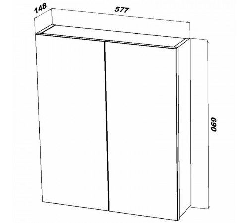 Зеркальный шкаф Sanstar Universal 60 38.1-2.4.1. Белый