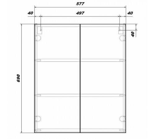 Зеркальный шкаф Sanstar Universal 60 38.1-2.4.1. Белый