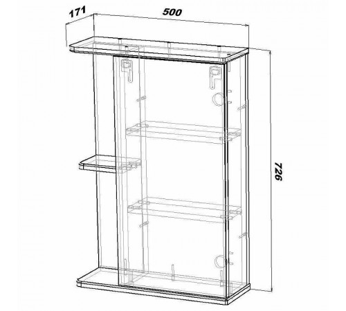 Зеркальный шкаф Sanstar Universal 50 217.1-2.4.1. Белый