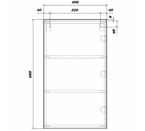 Зеркальный шкаф Sanstar Universal 40 115.1-2.4.1. Белый