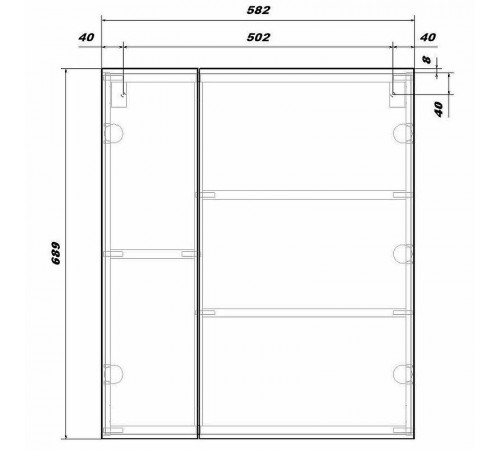 Зеркальный шкаф Sanstar Universal 60 116.1-2.4.1. Белый