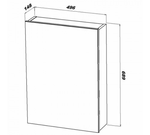 Зеркальный шкаф Sanstar Universal 50 41.1-2.4.1. Белый