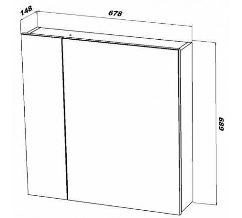 Зеркальный шкаф Sanstar Universal 70 39.1-2.4.1. Белый