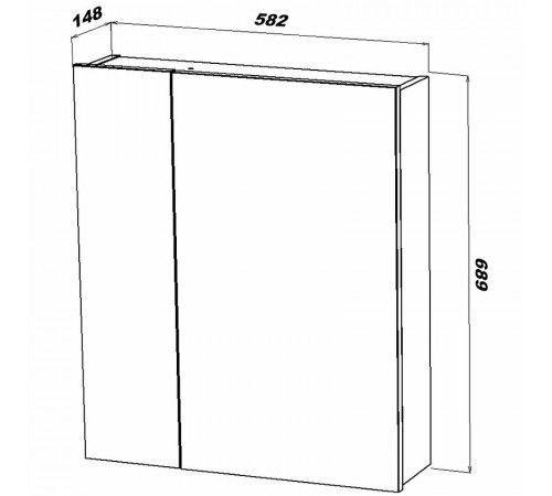 Зеркальный шкаф Sanstar Universal 60 116.1-2.4.1. Белый