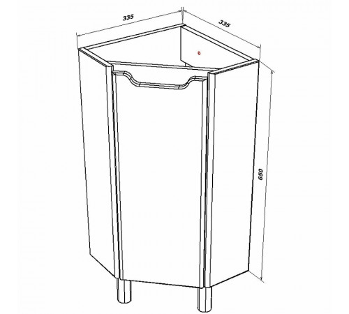 Тумба под раковину Sanstar Лайн 34 R 399.1-1.4.1. угловая Белая