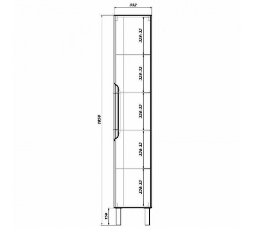 Шкаф пенал Sanstar Lanciano 33 307.1-3.5.1. Белый