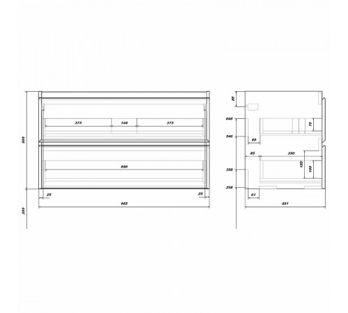 Тумба под раковину Sanstar Arista 100 181.1-1.5.1. подвесная Белая