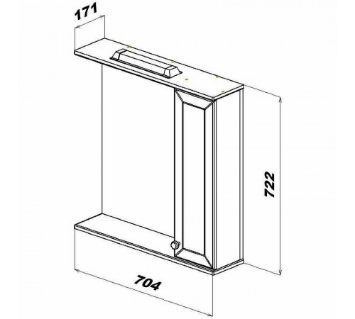 Зеркало со шкафом Sanstar Бриз 70 14.1-2.4.1. с подсветкой Белое