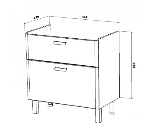 Тумба под раковину Sanstar Gretta 80 332.1-1.5.1. Белая