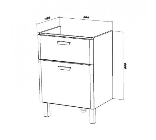 Тумба под раковину Sanstar Gretta 60 330.1-1.5.1. Белая