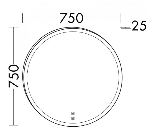 Зеркало Burgbad Lin20 75 SIJN075 с подсветкой с подогревом с сенсорным выключателем