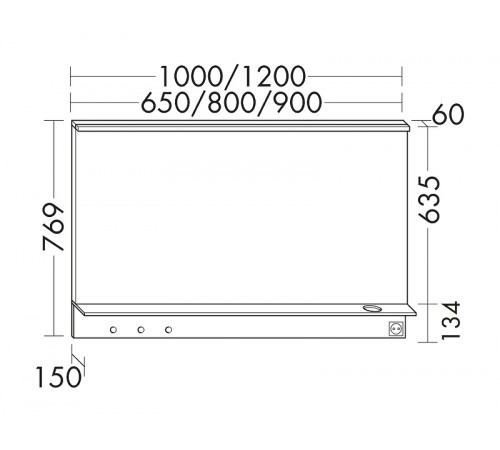 Зеркало Burgbad Eqio 120 SEZQ120F2010 с подсветкой Серое