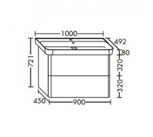 Тумба с раковиной Burgbad Iveo 100 SFEY100F2833G0169C0001*1 подвесная Белая глянцевая