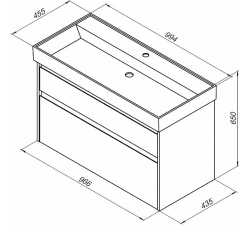 Тумба под раковину Aquanet Nova Lite Slim Synergy 100 249941 подвесная Дуб рошелье