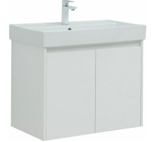 Тумба с раковиной Aquanet Nova Lite 75 302526 подвесная Белый глянец