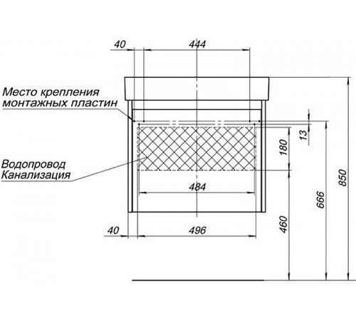 Тумба с раковиной Aquanet Nova Lite 60 245029 подвесная Белая глянцевая