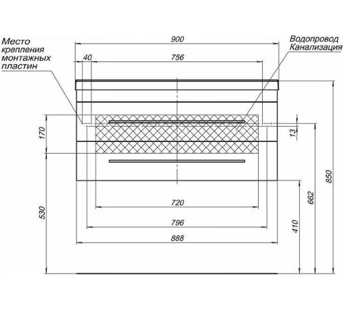 Комплект мебели для ванной Aquanet Нота 90 287702 подвесной Белый