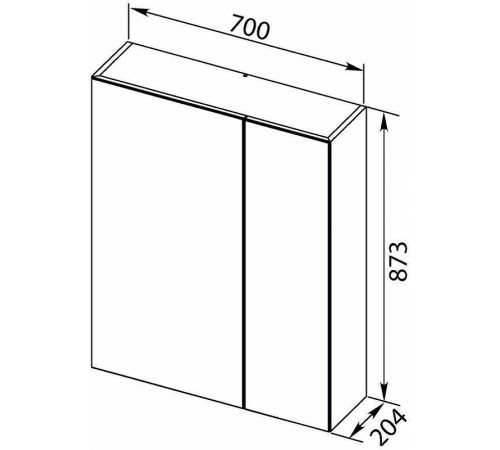 Зеркальный шкаф Aquanet Нью-Йорк 70 L 203952 Орех