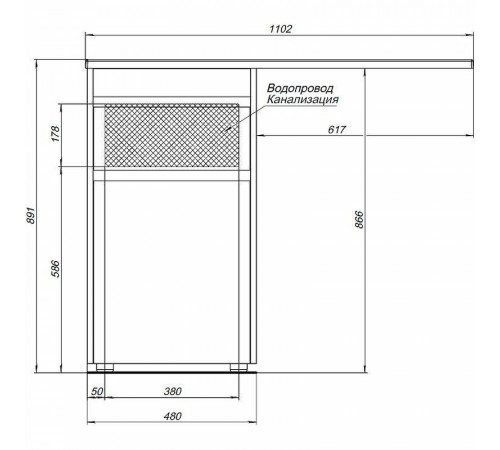 Тумба с раковиной Aquanet Токио 110 L 239298 Белая