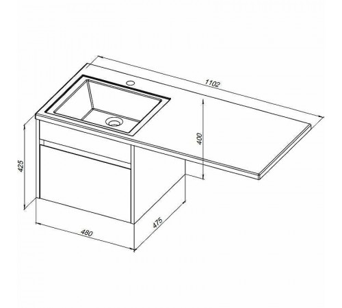 Тумба с раковиной Aquanet Токио 110 L 239208 подвесная Белая